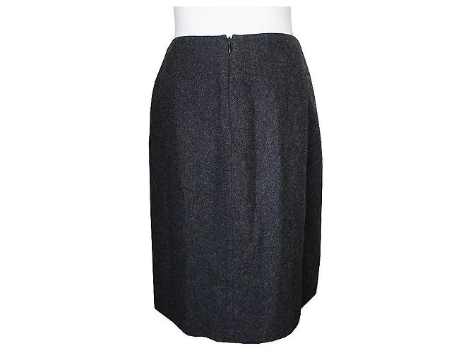 Chanel Falda gris de mezcla de lana y cachemira Castaño - vista 2