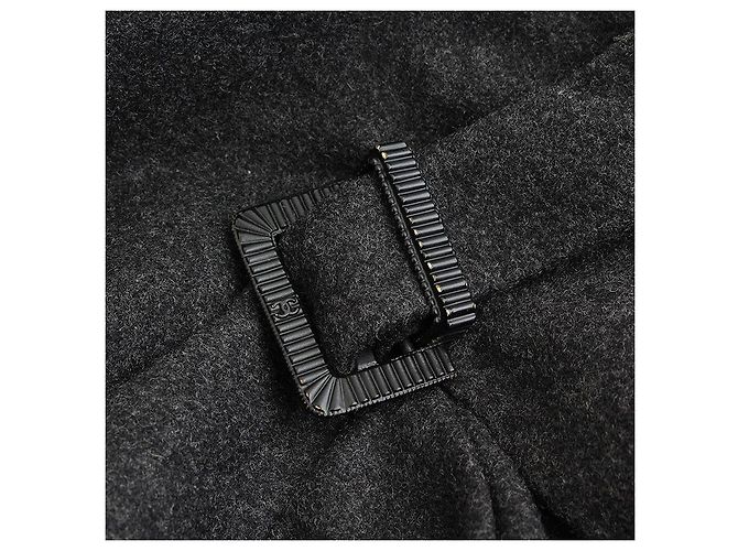 Chanel Falda gris de mezcla de lana y cachemira Castaño - vista 4