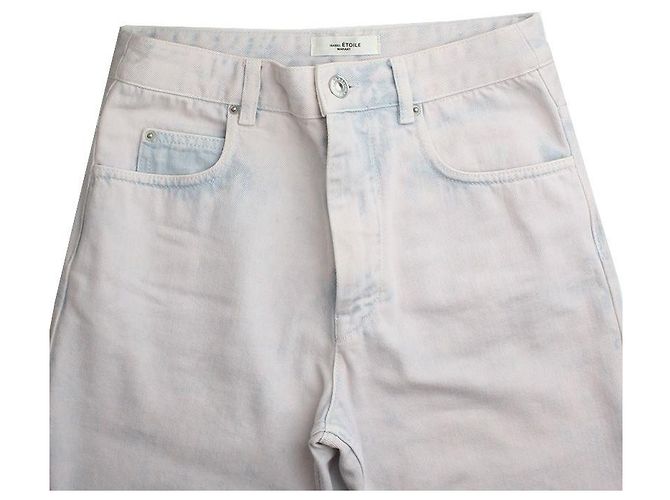 Pantaloni in denim blu lavato con stampa Isabel Marant Étoile - vista 4