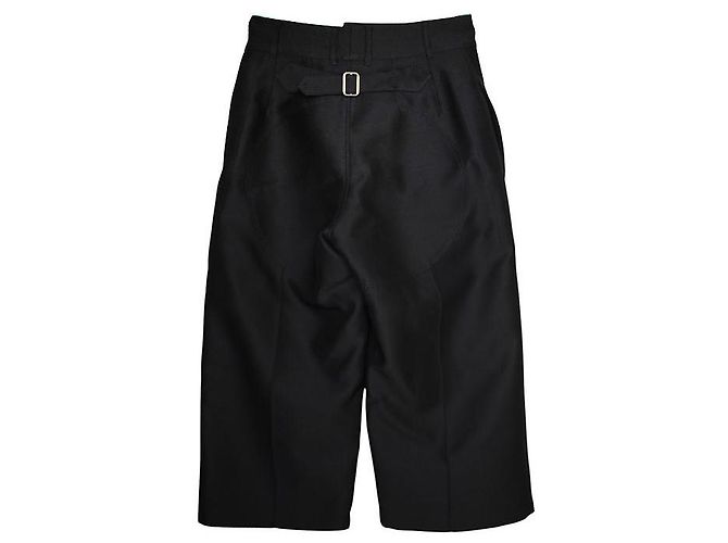 Lanvin Pantalones anchos de lana y seda negra Negro - vista 2