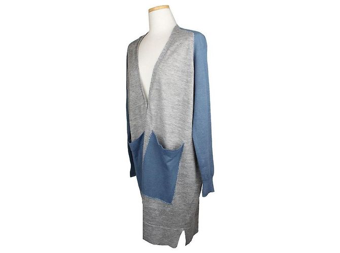 Maison Martin Margiela Strickjacke in Melange Grau Blau XS - Ansicht 2