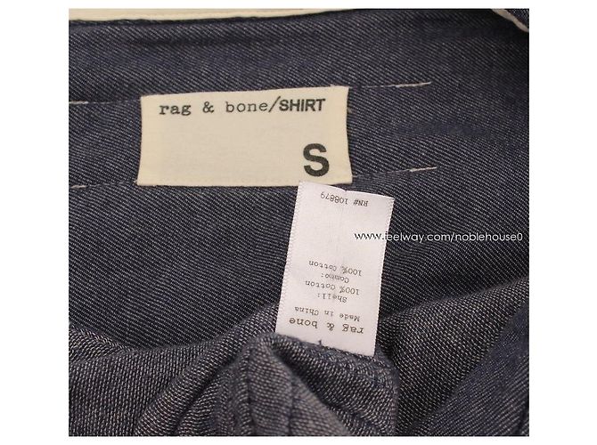 Rag & Bone Vestito Camicia Blu Indigo - vista 5