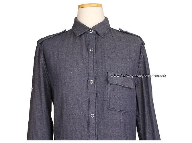 Rag & Bone Vestito Camicia Blu Indigo - vista 6
