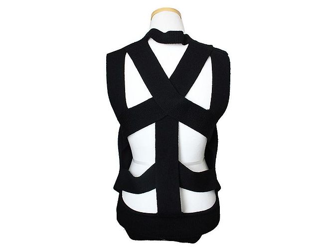 Givenchy Top de malha preto com corte - vista 2