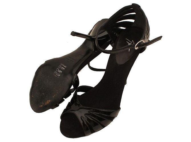 Giuseppe Zanotti Sandali con cinturino in vernice nera Nero - vista 4