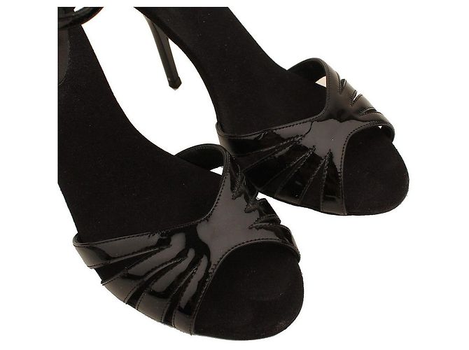 Giuseppe Zanotti Sandali con cinturino in vernice nera Nero - vista 6
