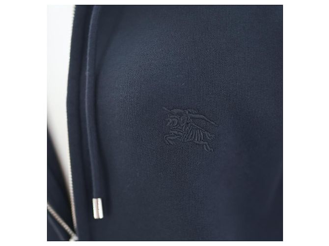Burberry Sudadera con Capucha para Mujer con Cremallera en Algodón Marino con Logo de Caballo - Regalo para Amigas Azul - vista 10