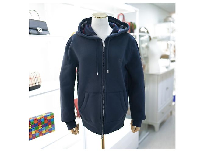 Burberry Sudadera con Capucha para Mujer con Cremallera en Algodón Marino con Logo de Caballo - Regalo para Amigas Azul - vista 17