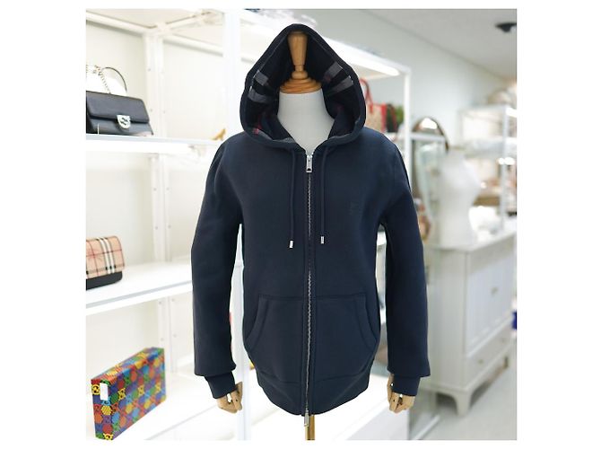 Burberry Sudadera con Capucha para Mujer con Cremallera en Algodón Marino con Logo de Caballo - Regalo para Amigas Azul - vista 2
