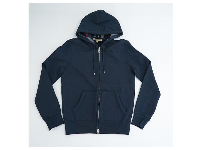 Burberry Sudadera con Capucha para Mujer con Cremallera en Algodón Marino con Logo de Caballo - Regalo para Amigas Azul - vista 20