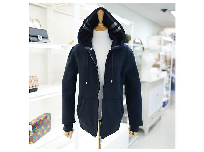 Burberry Sudadera con Capucha para Mujer con Cremallera en Algodón Marino con Logo de Caballo - Regalo para Amigas Azul - vista 3
