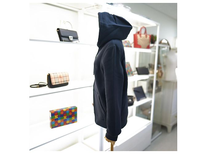 Burberry Sudadera con Capucha para Mujer con Cremallera en Algodón Marino con Logo de Caballo - Regalo para Amigas Azul - vista 4