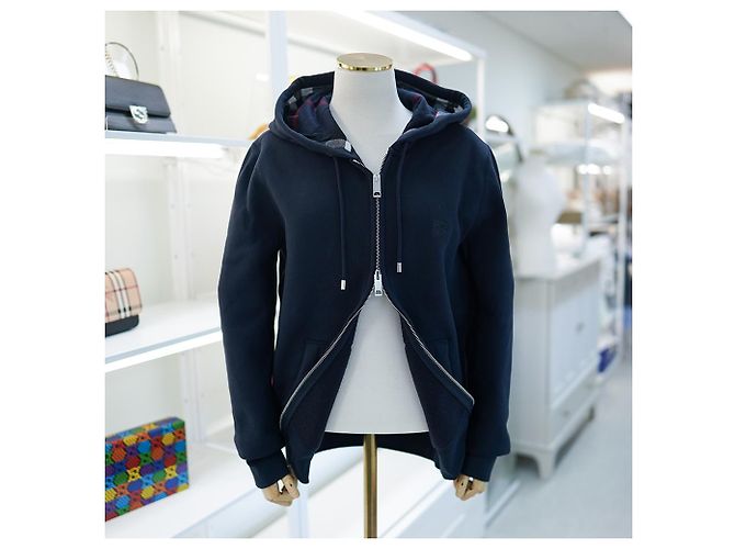 Burberry Sudadera con Capucha para Mujer con Cremallera en Algodón Marino con Logo de Caballo - Regalo para Amigas Azul - vista 6