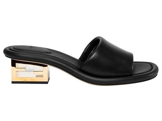 Fendi Slide in pelle Napa Baguette - vista 4