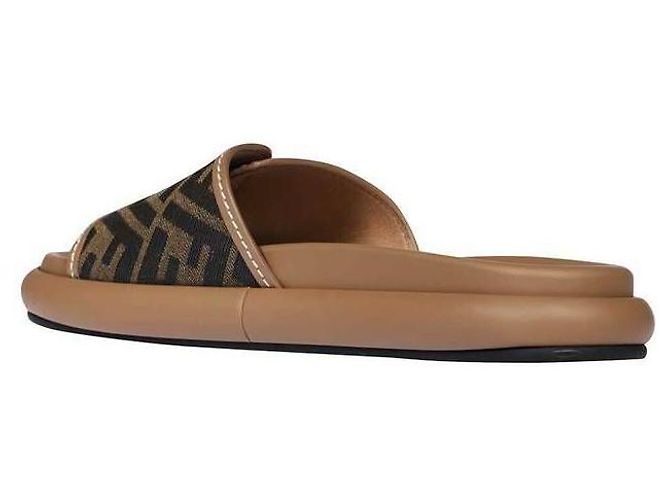 Fendi Ciabatte in tessuto Marrone - vista 5