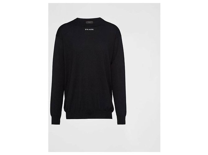 Prada Malha de cashmere com logo Preto - vista 4