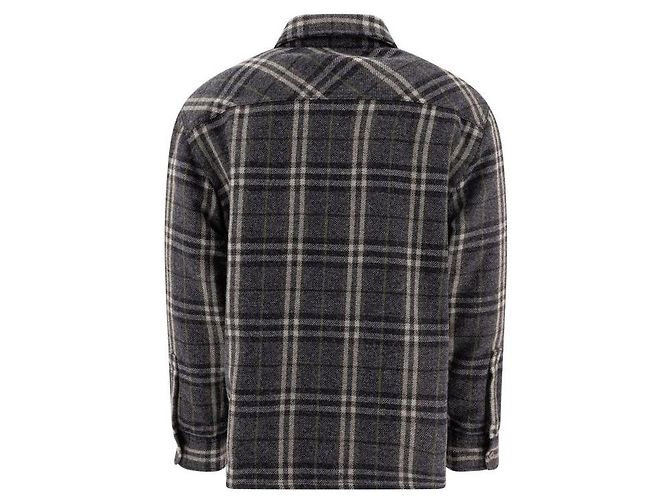 Burberry Sovracamicia in lana a quadri Blu - vista 5