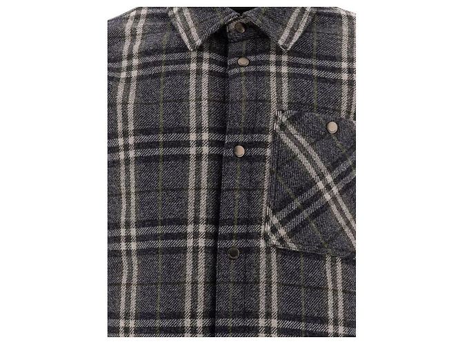 Burberry Sovracamicia in lana a quadri Blu - vista 6