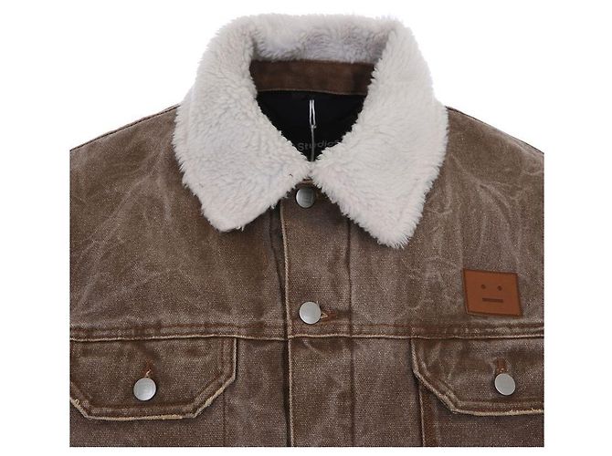 Chaqueta de denim con logo Acne Face - view 8