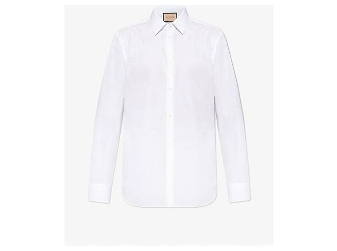 Gucci Camicia in seta di cotone doppio ZAJOL Bianco - vista 4