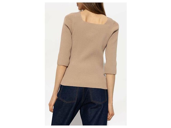 Fendi Malha canelada de algodão Marrom - vista 5