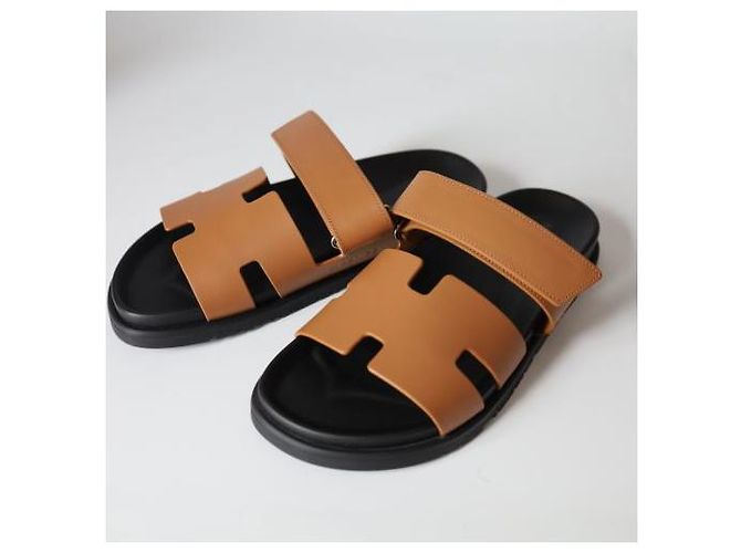 Hermès Conjunto de Presente de Sandálias Chypre para Homens Marrom - vista 2