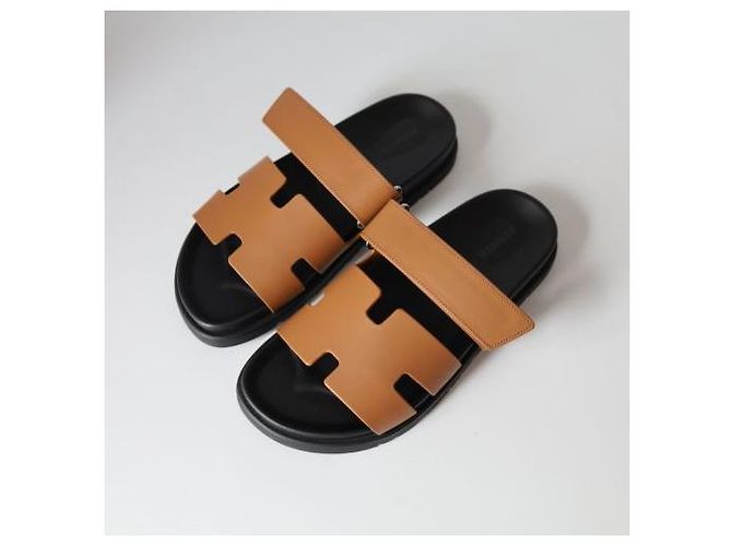 Hermès Conjunto de Presente de Sandálias Chypre para Homens Marrom - vista 6