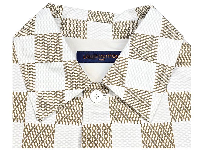 Louis Vuitton Giacca Overshirt Damier Marrone - vista 4
