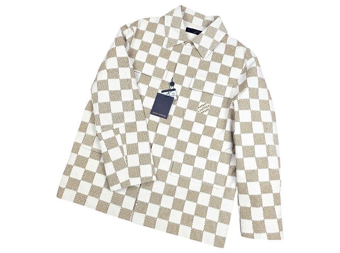 Louis Vuitton Giacca Overshirt Damier Marrone - vista 5