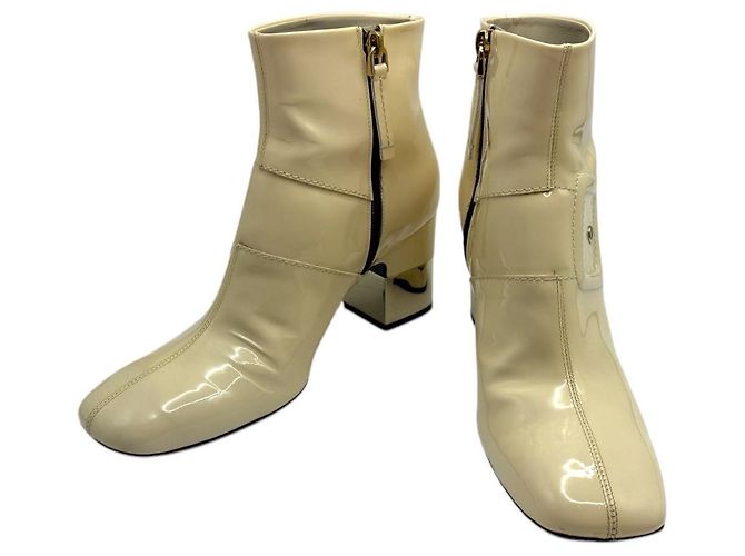Roger Vivier Botines Illusion de Charol Blanco - vista 2
