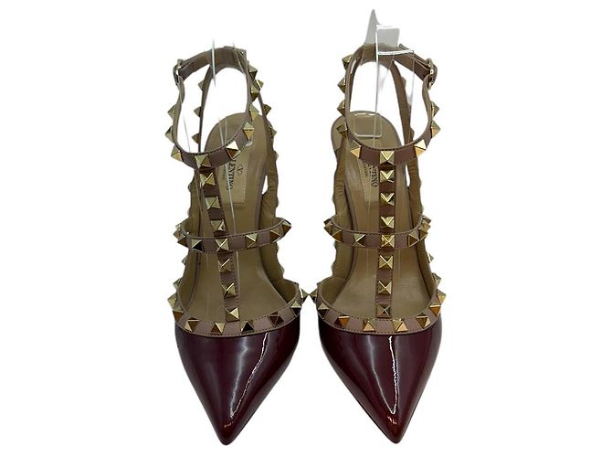 Valentino Slingback Piatto Garavani Rockstud Borgogna Rosso - vista 8
