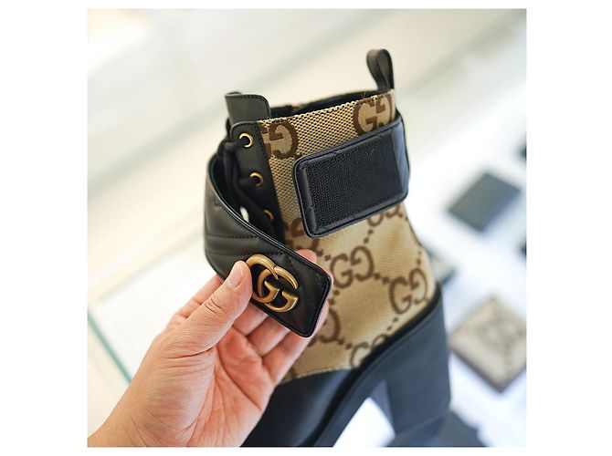 Gucci Botines de Mujer de Tela Beige Castaño - vista 18