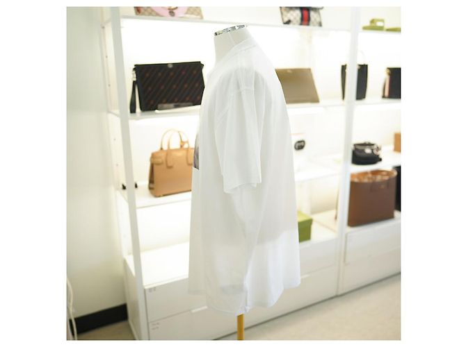 Burberry Herren T-Shirt mit kurzen Ärmeln aus Baumwolle in optischem Weiß mit Druck - Ansicht 12