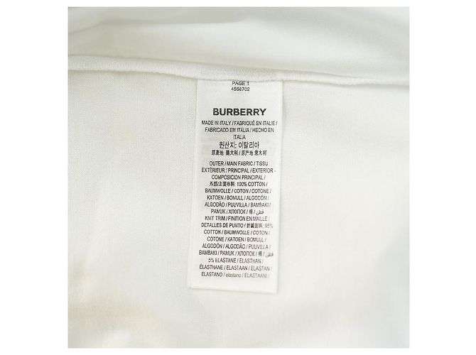 Burberry Herren T-Shirt mit kurzen Ärmeln aus Baumwolle in optischem Weiß mit Druck - Ansicht 15
