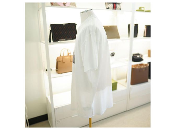 Burberry Herren T-Shirt mit kurzen Ärmeln aus Baumwolle in optischem Weiß mit Druck - Ansicht 3