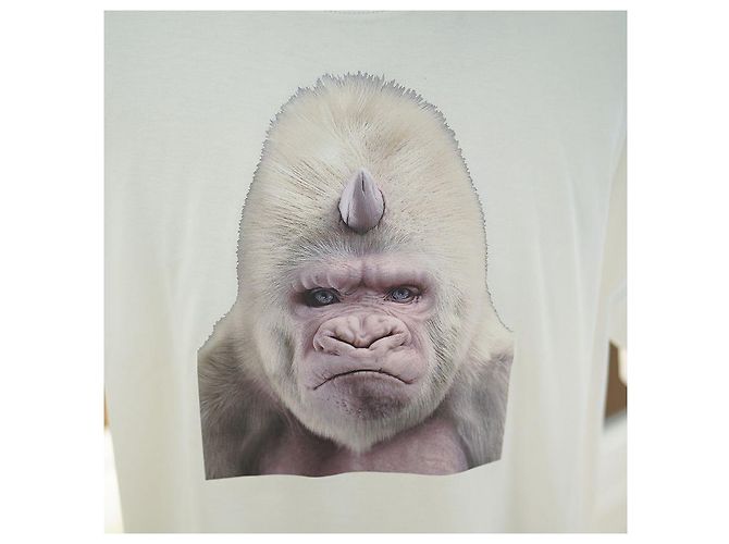 Burberry Herren T-Shirt mit kurzen Ärmeln aus Baumwolle in optischem Weiß mit Druck - Ansicht 6