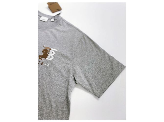 Burberry Grau gesticktes Logo T-Shirt Rot - Ansicht 12