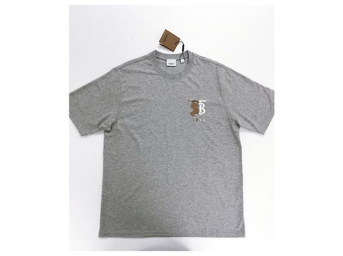 Burberry Grau gesticktes Logo T-Shirt Rot - Ansicht 9