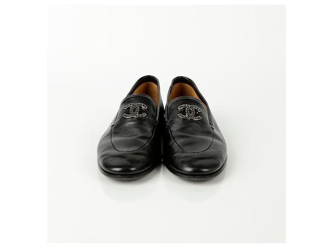 Chanel Mocassini con logo CC Nero - vista 3