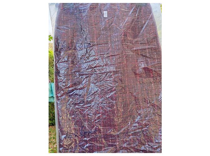 Luisa Spagnoli Falda de Tweed Burdeos Premium en Algodón, Acrílico y Lana Multicolor - vista 10
