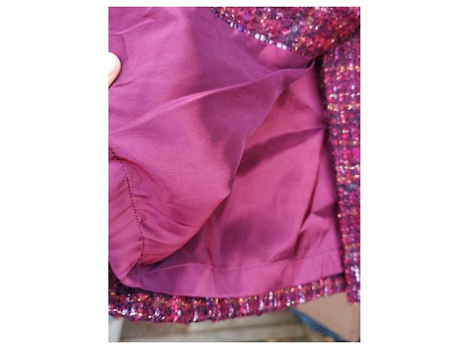 Luisa Spagnoli Falda de Tweed Burdeos Premium en Algodón, Acrílico y Lana Multicolor - vista 12