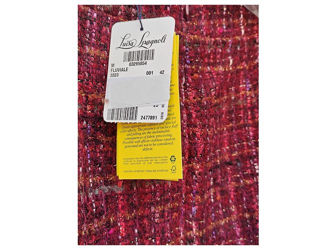 Luisa Spagnoli Falda de Tweed Burdeos Premium en Algodón, Acrílico y Lana Multicolor - vista 13