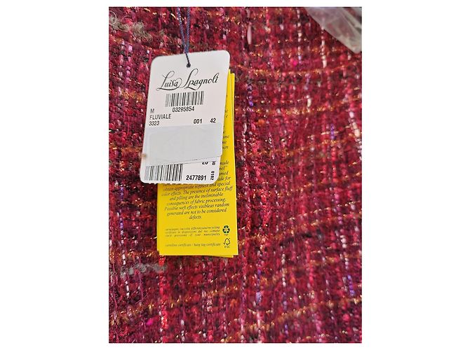 Luisa Spagnoli Falda de Tweed Burdeos Premium en Algodón, Acrílico y Lana Multicolor - vista 14