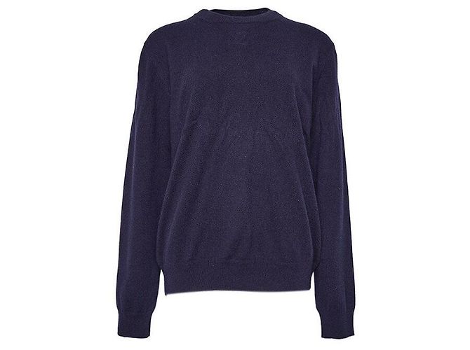 Louis Vuitton Cashmere-Pullover mit LV-Prägung in Marineblau - Ansicht 2