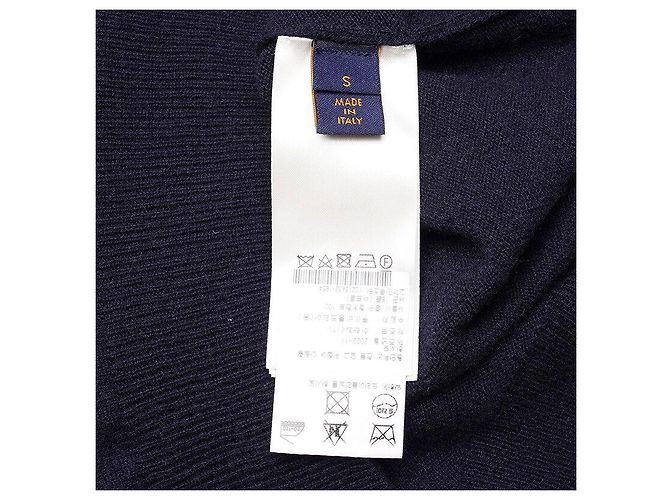 Louis Vuitton Cashmere-Pullover mit LV-Prägung in Marineblau - Ansicht 5