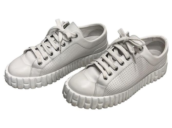 Hermès Sneakers Cross in Pelle di Vitello Bianca Bianco - vista 4