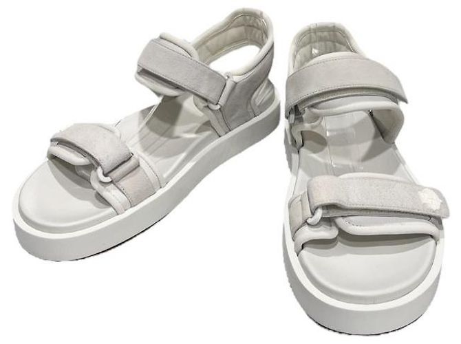 Loro Piana Sandali da donna in suede con velcro Waikiki Bianco - vista 2