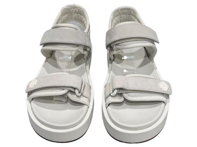 Loro Piana Sandali da donna in suede con velcro Waikiki Bianco - vista 3