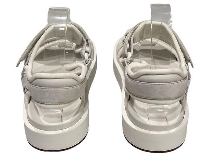 Loro Piana Sandali da donna in suede con velcro Waikiki Bianco - vista 5
