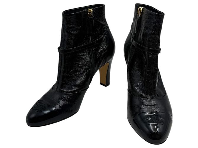 Chanel Botines para mujer con logo CC Negro - vista 2